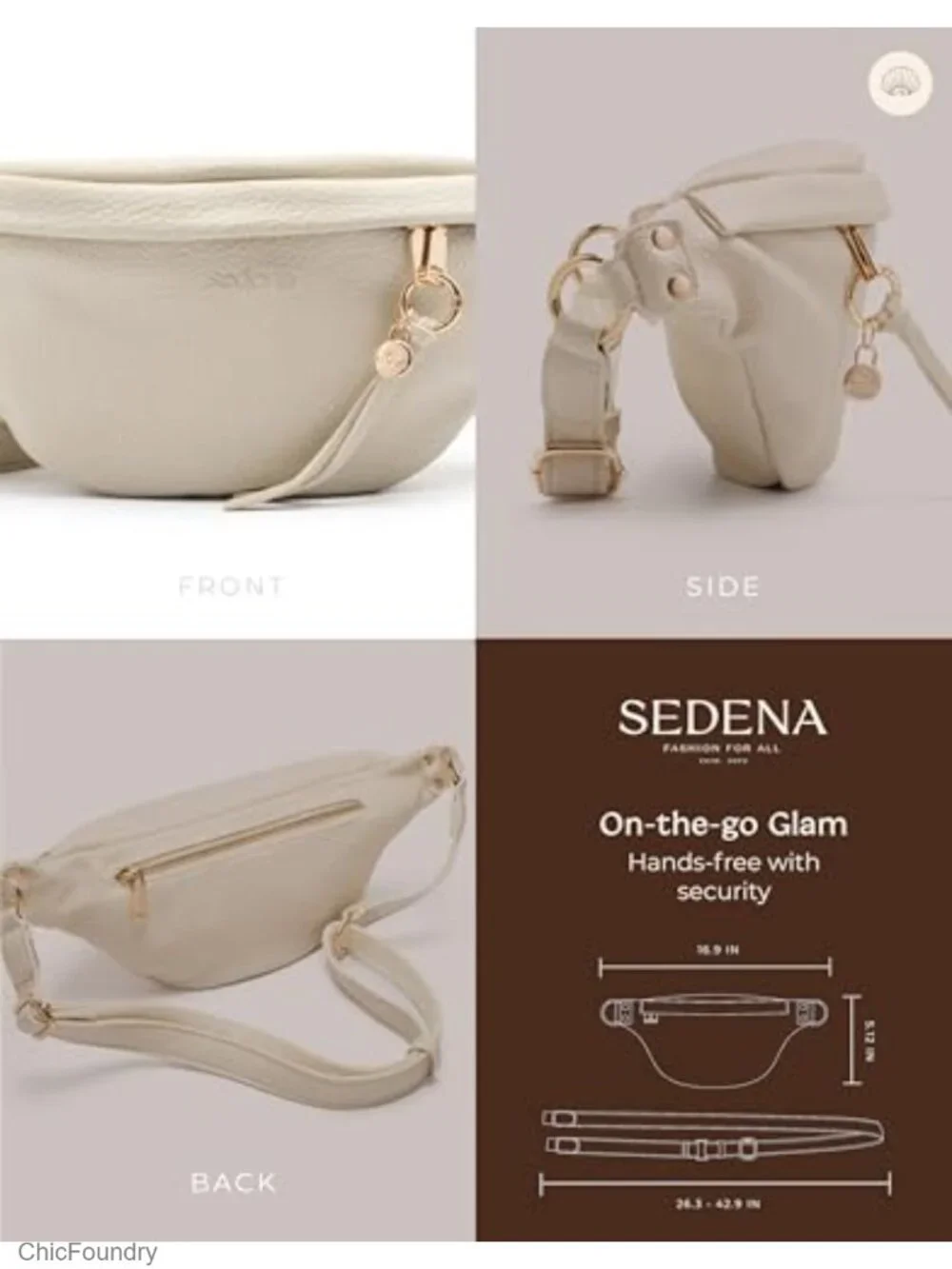RFID Anti Theft Crossbody Bag with Adjustable Strap Vegan Leather